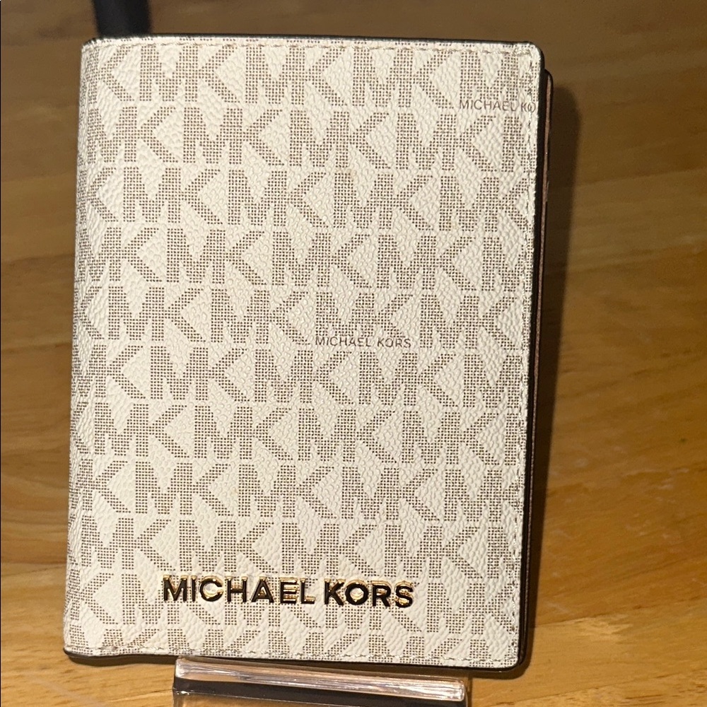 Michael Kors Cream Monogram Passport Holder